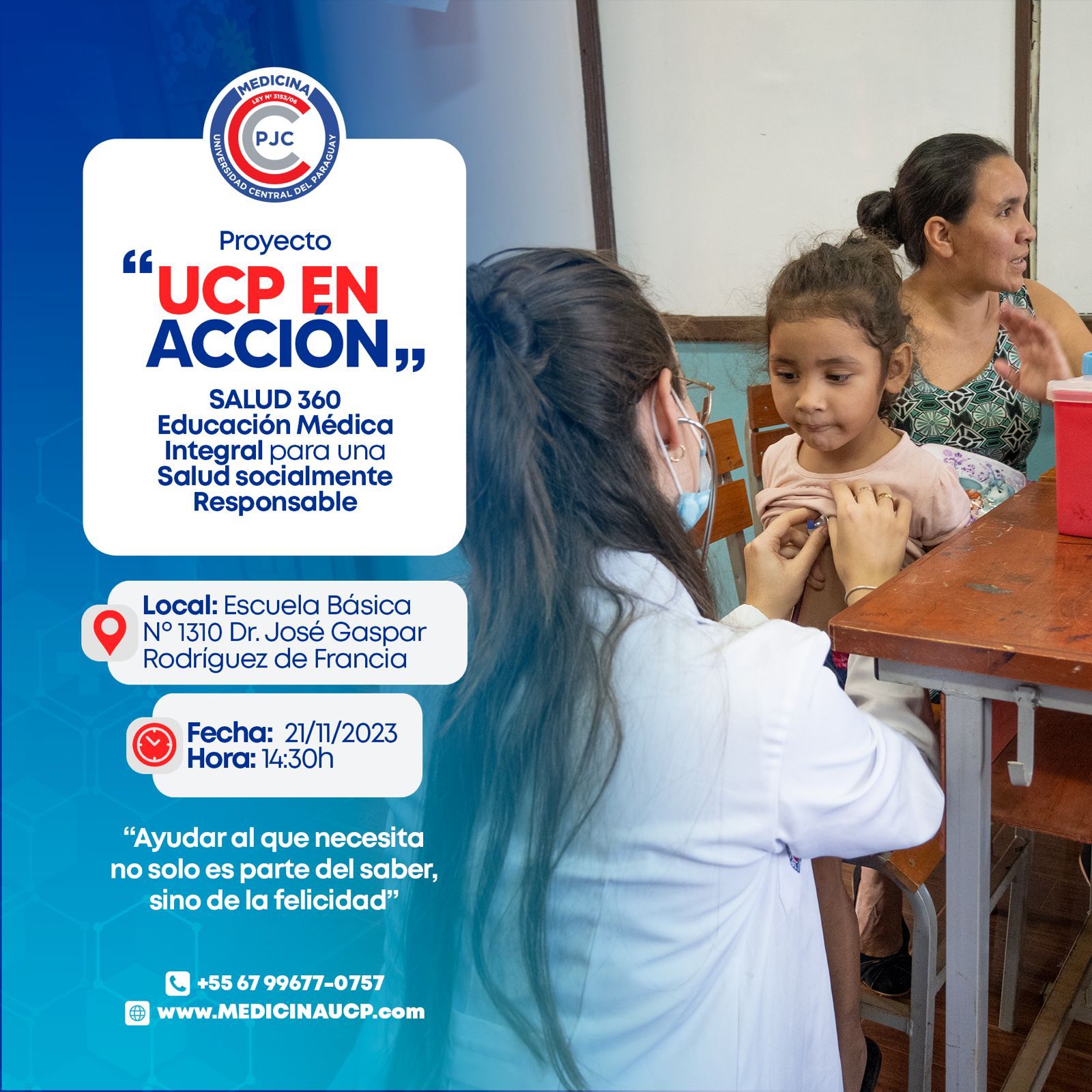 Proyecto UCP en Acción estará este martes en barrio Bernardino Caballero