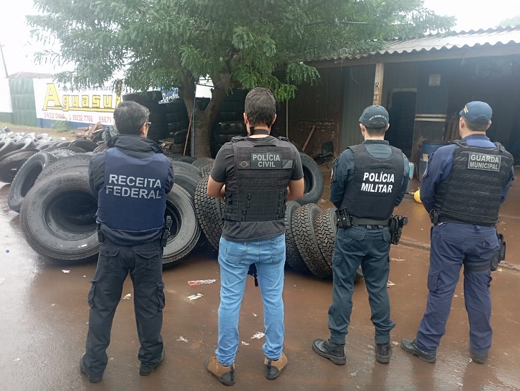 Operativo interinstitucional de combate al contrabando de cubiertas en Ponta Porã
