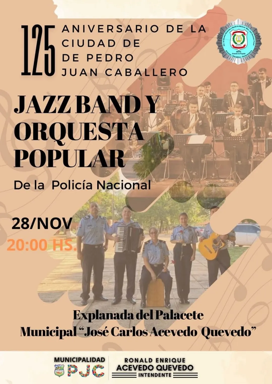 La jazz Band y la Orquesta Popular se presentan esta noche por el 125 aniversario de PJC