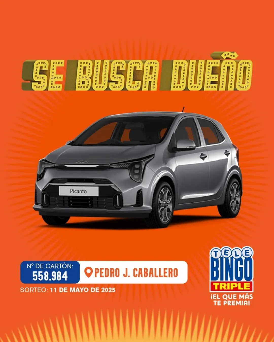 Telebingo Triple busca al ganador o ganadora de un automóvil 0KM