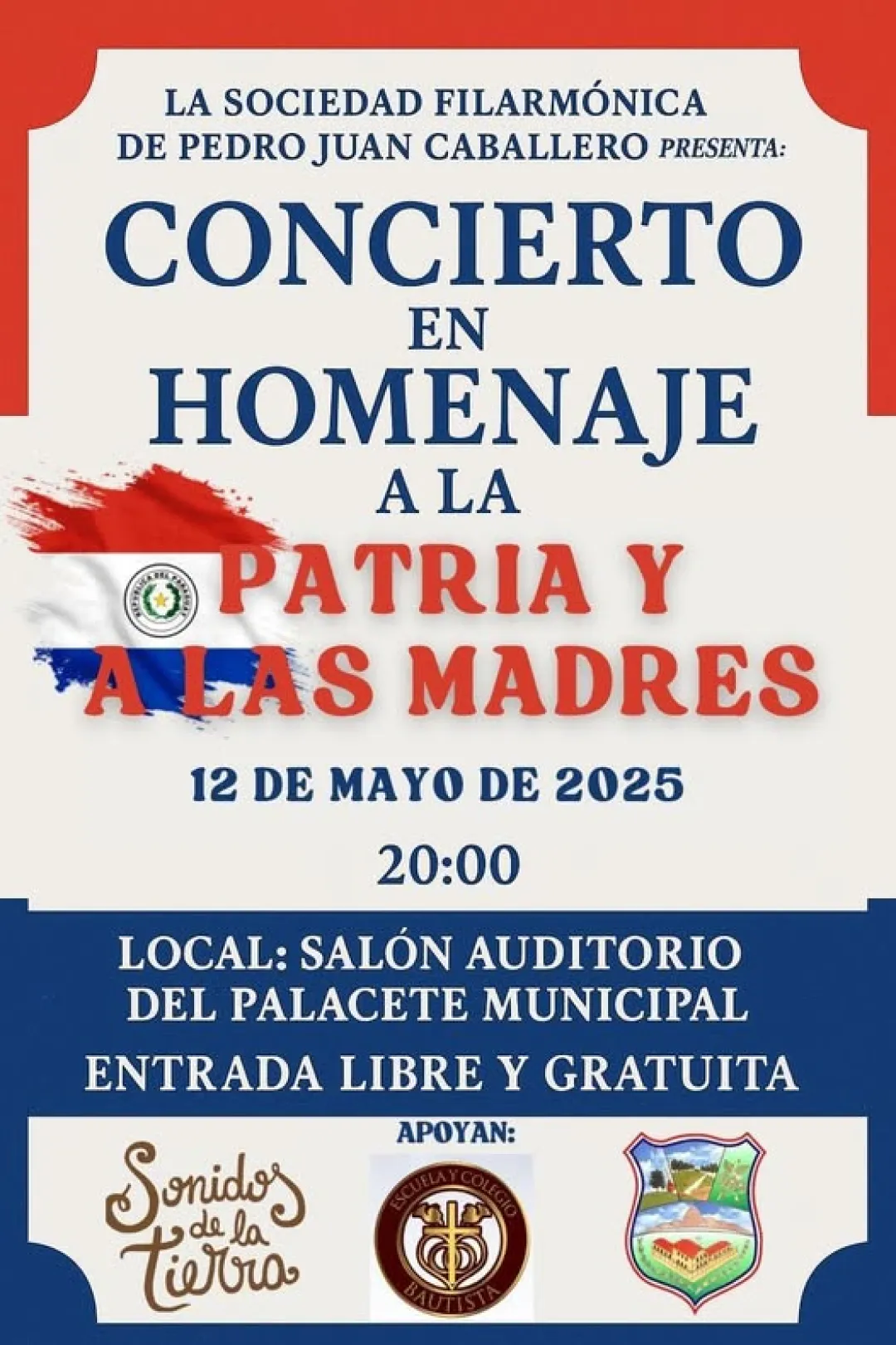 Municipalidad de Pedro Juan Caballero ofrece concierto  en la semana de la patria y madre