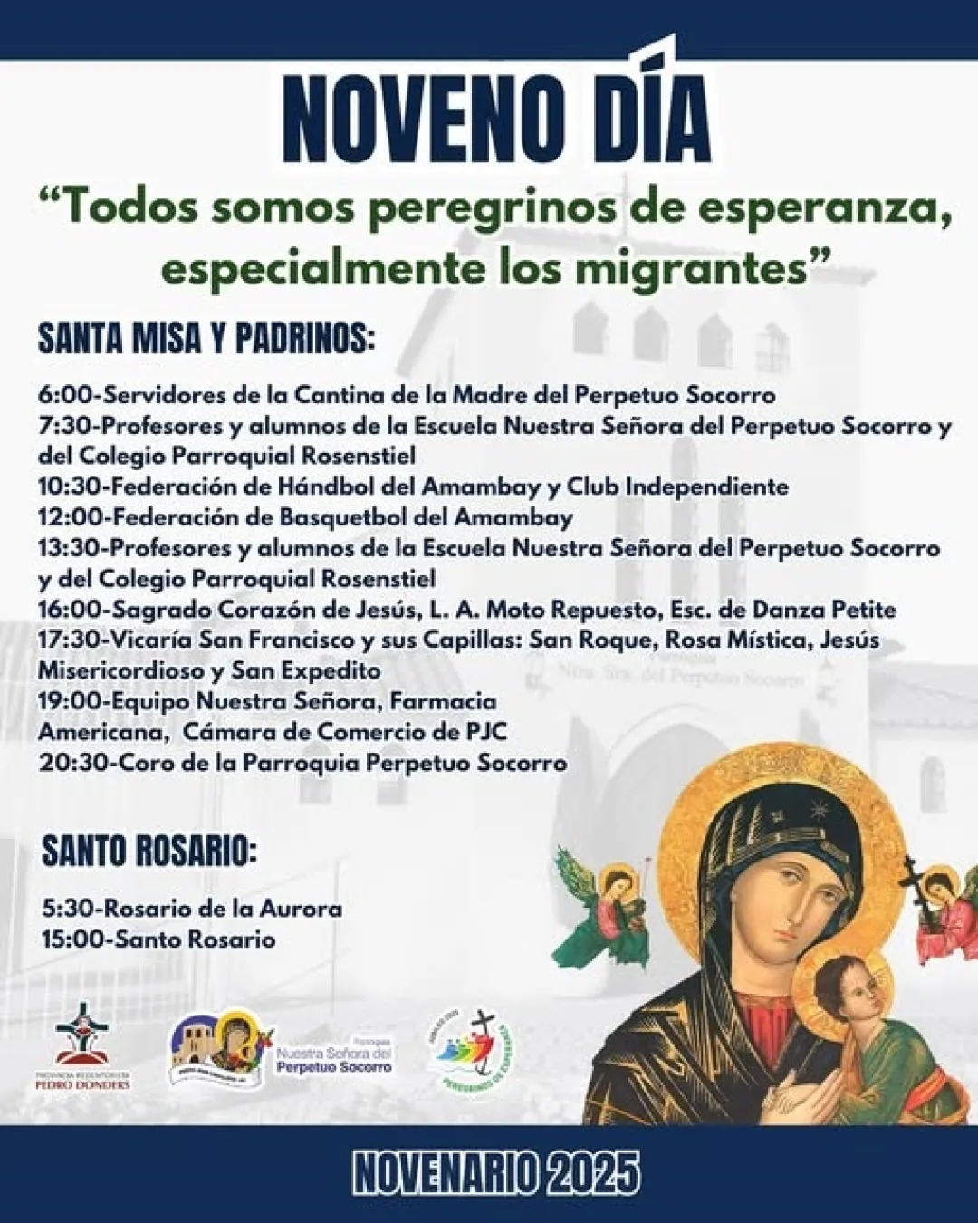Noveno y ultimo día del novenario en honor a la Madre del Perpetuo Socorro